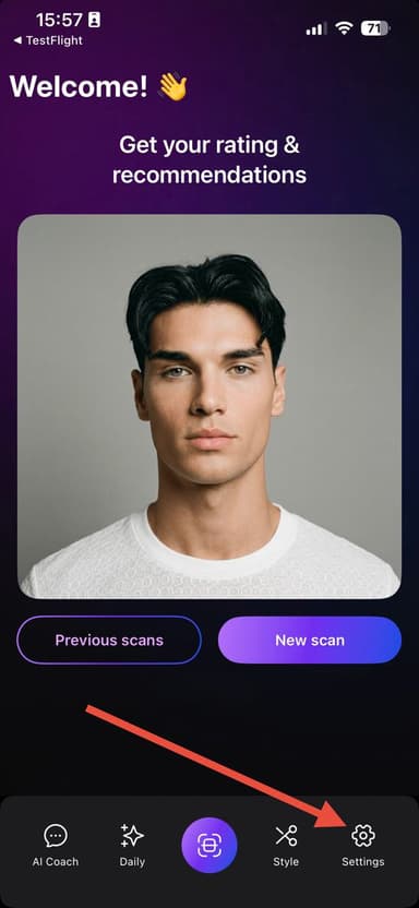 How to reach settings illustration